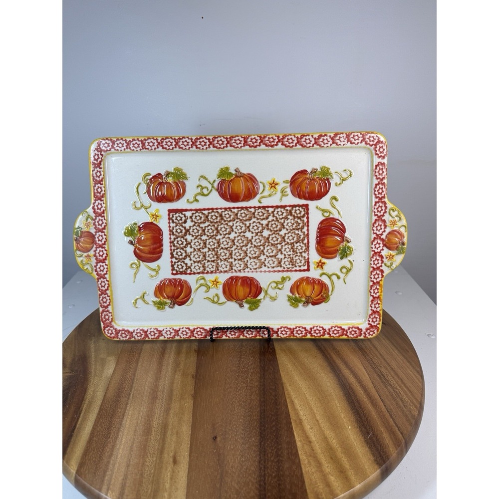 Temp-tations serving tray "Pumpkin Patch"   15.5x9.75"